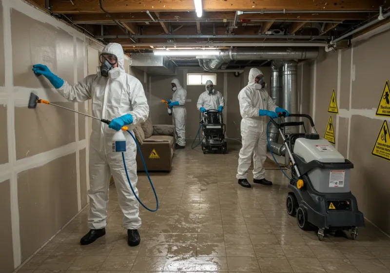 Basement Moisture Removal and Structural Drying process in Christiana, TN